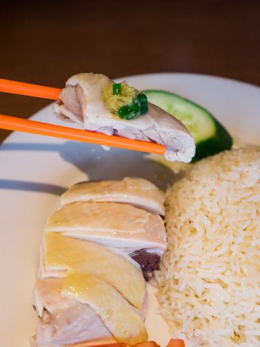 Delicious juicy Hainanese Chicken Rice