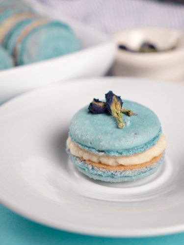 Butterfly Pea Powder Macarons