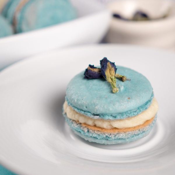 Butterfly Pea Powder Macarons
